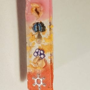 Handmade resin art Spring time keychain / necklace